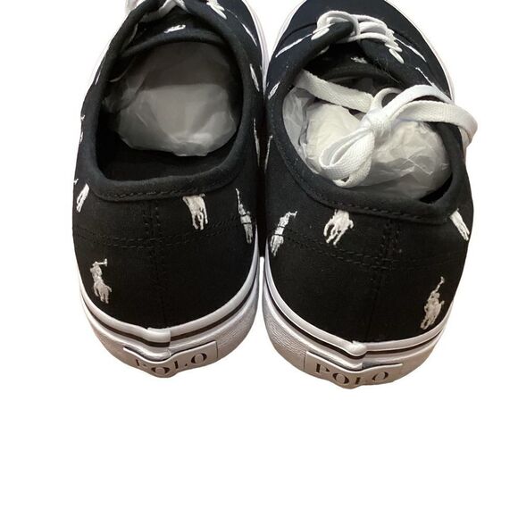 NEW Polo Ralph Lauren Men's All Over Pony Player Keaton Sneakers in Black Sz 8.5 - Picture 8 of 12